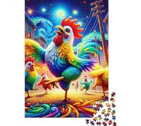 Rooster Parade 70x50cm 1000pcs Jigsaw Puzzle, 1000 Piece