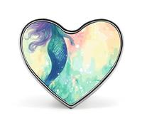 Rooster Pattern Lapel Pin, Metal Heart Lapel Pins, Fashion Badge for Shirts, Jackets, Hats, Beautiful Mermaid tail, Love form