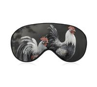 Rooster Pattern Sleep Mask for Women Men Side Sleeper Eye Cover with Adjustable Strap Soft Breathable Blackout Mask Slip-Free Deep Sleeping Travel Essentials