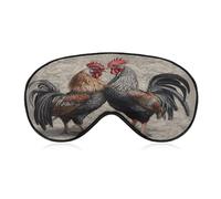 Rooster Pattern Sleep Mask Soft and Comfortable Night Sleeping Mask Face-Hugging Padded Eye Cover with Adjustable Band for Deep Rest Travel Shift Work