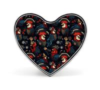 Rooster Pirates Funny Lapel Pins Heart Button Brooch Badge Pin Hat Clothes Bag Jewelry for Men Women