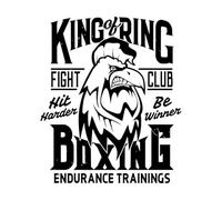 Rooster Print Mockup Boxing Fight Club Engraving Decals 41x48.4cm Glass Stickers Black
