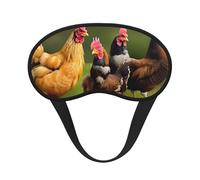 Rooster Print Sleep Mask for Side Sleepers Cup-Shaped Blackout Eye Mask Shades Cover for Men and Women