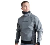 Rooster Pro Lite Aquafleece Top Grey, Water Resistant Sailing Spray Top with Soft Fleece Lining, Adjustable Neck, Neoprene Wrist & Waist Seals (L)