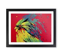 Rooster Splash Vol.1 Abstract H1022 Framed Print for Living Room Bedroom Home Office Décor, Wall Art Picture Ready to Hang, Black A2 Frame (64 x 46 cm)