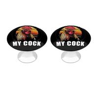 Rooster Stop Staring At My Cock Cabinet Knobs Kitchen Drawer Pulls Door Handles 1-1/10 Inch 2 Pack