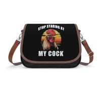 Rooster Stop Staring At My Cock Crossbody Bag Messenger Purse