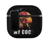 Rooster Stop Staring At My Cock Earphone Case Cover Compatible with AirPods 4 Buckle Black Edge