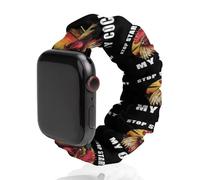 Rooster Stop Staring At My Cock Elastic Scrunchie Watch Bands Bracelet Strap Compatible with IWatch Series 6 5 4 3 2 1 Black-style 38mm/40mm