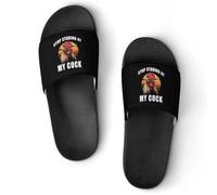 Rooster Stop Staring At My Cock House Slippers Shower Slides Shoes