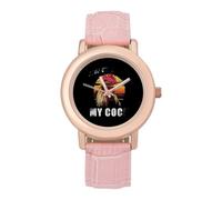 Rooster Stop Staring At My Cock Ladies Watches Easy Read with Leather Strap