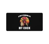 Rooster Stop Staring At My Cock Non-Slip Mouse Pads Funny Desk Mat Rubber Laptop Writing Mat for Gamer Office Home 30x60cm