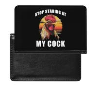 Rooster Stop Staring at My Cock Passport Holder Cover Wallet Slim Passport Protector Card Holder Travel Accessories