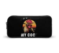 Rooster Stop Staring At My Cock Pencil Case Large Capacity Storage Bags Makeup Stationery Portable Organiser