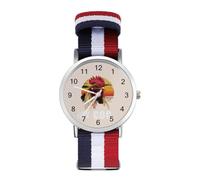 Rooster Stop Staring At My Cock Watches for Mens Womens Analog Quartz Easy to Read Adjustable Nylon Strap