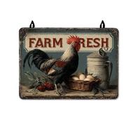 Rooster Stove Top Cover for Electric Stove, Farmhouse Vintage Eggs Milk Can Fall Red Waterproof Glass Top Cover for Kitchen Cabin Kitchen Decor 28x20 Inch