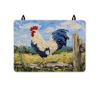 Rooster Stove Top Cover for Electric Stove, Rural Rustic Fence Sky Summer Blue Washable Rv Cover for Small Kitchen Spaces Cabin Kitchen Decor 28x20 Inch