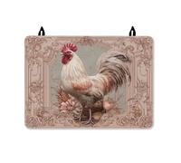 Rooster Stove Top Cover for Electric Stove, Vintage Rustic Flowers Corn Fall Beige Pu Surface Cooktop Cover for Induction or Electric Festive Holiday Kitchen Decor 28x20 Inch