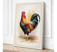 Rooster Study Botanical Canvas Wall Art Print 24x16 Inch (61 x 41 cm)