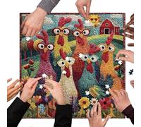 Rooster Sunflower Puzzle, Large Chicken Jigsaw, Puzzle with Colorful Feature, 1000-Piece Puzzles with Smooth Build, Farmhouse Art Puzzles with Fun Style, Chicken for Beginner and Game Night
