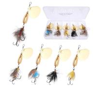 Rooster Tail Spinners Trout Lures, Fly Fishing Baits for Bass, Pike in Lake and River - Fishing Kit With Tackle Boxes