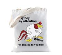 Rooster Thinking Cartoon Merch Rooster Animation Tote Bag for Cartoon Fans Rooster Looney Tunes Gift (Rooster Tote)