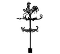 Rooster Weather Vane Rooftop Rooster Animals Wind Vanes Retro Metal Black Wind Direction Indicator Garden Art Decor for Roof Farmhouse Farm Barn Sheds Patio Decorations