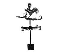 Rooster Weathervane Decorative Metal Yard Direction Indicator for Garden | Black Iron, Retro Style, Stable and Wear Resistant, Easy Assembly for Garage and Patio Placement