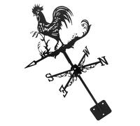 Rooster Weathervane Iron Retro Black Wind Direction Indicator