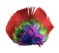 Rooster Wig Punk Rocker Unisex Mohican Mohawk Wigs (Rainbow red 2)
