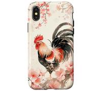 Rooster With Cute A Sakura Tree Case for iPhone X/XS