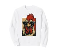 Rooster With Sunglasses Vintage Chicken Farmer Retro Cockere Sweatshirt