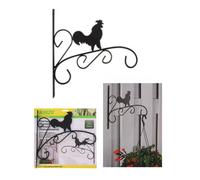 (Rooster (Without Leaf)) Hanging Basket Wall Brackets Animal Shape Garden Plant Hanger Wall Metal Black