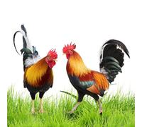 Rooster Yard Decor - 10 Inch Garden Art, Iron Accent Stakes, Vivid Metal Rooster Outdoor Ornament With Bright Colours Adding Whimsy To Gardens And Yards And Creating A Cheerful Decorative Landscap