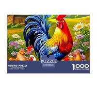 Rooster1000 Piece Jigsaw Puzzle for Adults And Kids - Colorful Rooster Unique, Includes Whimsies, Whole-family Fun, DIY Wall Decor 38x26cm/1000pcs