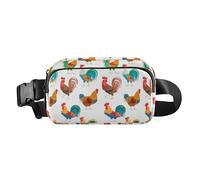 Roosters Chickens Farm Stylish Waist Pack Crossbody Bag for Men Women Water Resistant Zipper Fanny Pack Sling Bag with Adjustable Strap for Cycling Hiking Gym, Roosters Chickens Farm, One Size