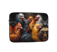 roosters dressed in many colors 12 inch Prints Laptop Case - Slim and Portable, Suitable for Office Travel and Commute