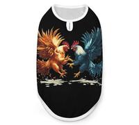Roosters Fighting Cock Dog Shirt Cat Tank Top Pet Clothes Sleeveless Summer T-Shirts for Small Medium Puppy