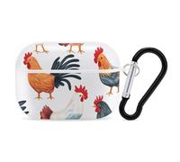 Roosters Hens Chickens Compatible with Airpod Pro Case Cover Skin with Keychain
