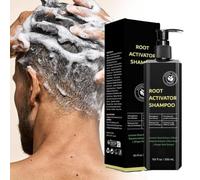 Root Activator Shampoo, Hair Thickening Shampoo Natural Hair Thickening Formula For Men and Women- 10.1 fl oz / 300 mL,Boosts Melanin for Fuller Hair, Stronger-Roots Hair Care Solution (Black)