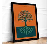 Root and Branch Geometric Framed Wall Art Print A1 (84.1×59.4cm) Black, Wall Decor for Living Room, Bedroom, Office & Home, Ready to Hang, Art Gift