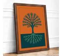 Root and Branch Geometric Framed Wall Art Print A3 (42×29.7cm) Walnut, Wall Decor for Living Room, Bedroom, Office & Home, Ready to Hang, Art Gift