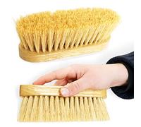 Root Brush for Horse Donkey Goats with Wooden Back and Long Bristles Particularly Stable and Robust (Wood)