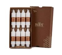 Root Candles 8-Count Unscented Dinner Candles Dripless Beeswax Enhanced Timberline™ Collenette Boxed Candle Set, 5-Inch, White