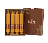 Root Candles Unscented Smooth Collenette 7-Inch Dinner Candles, Box of 4, Butterscotch