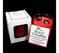 Root Chakra - Crystal Infused Scented Candle Infused with Smokey Quartz Healing Crystals, and is Scented with Rock Salt & Driftwood Fragrance Oils.