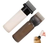 Root Comb 2PCS Applicator Bottle with Brush, 6＆4 Ounce Hair Oiling Applicator, Refillable Oil Bottles for Hair with Graduated Scale 2