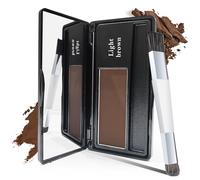 Root Cover Up, Natural Looking Root Touch Up Powder, Quick and Easy Hairline Shadow Powder, with Brush and Mirrored Compact, Root Cover Up Instantly Hairline (Light Brown)