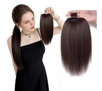 Root Lift Hair Topper with Fluffy Sponge Cushion 30cm Synthetic Invisible Clip-in Hair Extension for Women Instant Volume for Thin Hair Natural Look Thickening Hairpiece(Jet Black)