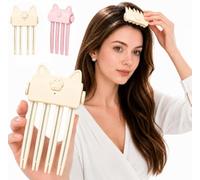 Root Lifter Comb,Heated Hair Volume Clip Electric Volumizing Hair Clips for Bangs Styling Root Lifter Comb with 2 Heat Settings Fine Flat Hair Styling Quick Volume Touch Ups，A